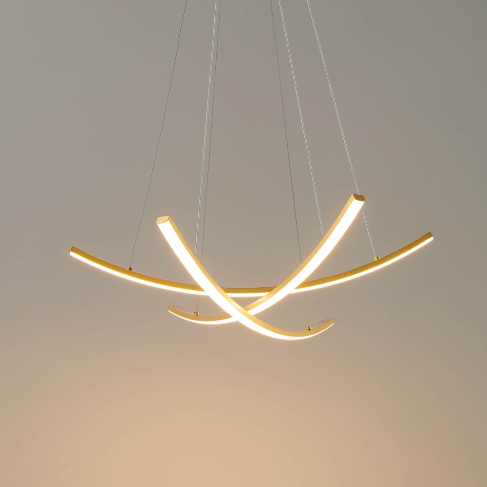 Kosilum Hängeleuchte aus Aluminium und Silikon 16 cm, Gold / Messing Gold Metall