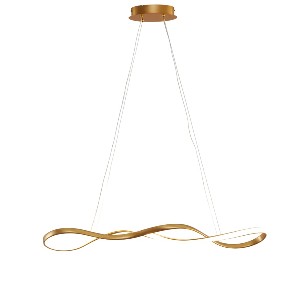 Kosilum Hängeleuchte aus Aluminium und Silikon 135 cm, Gold / Messing Gold Metall