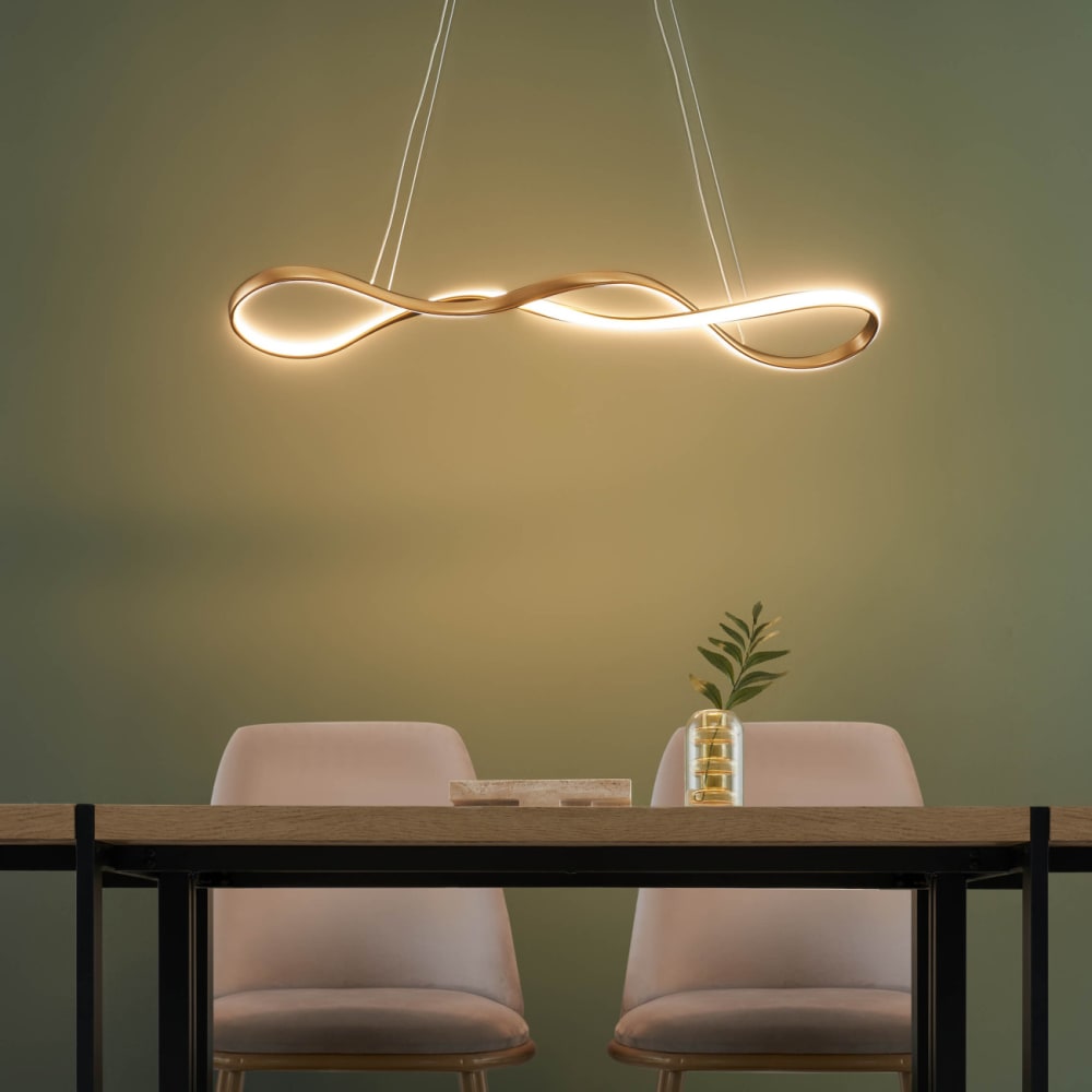 Suspension en aluminium et silicone doré / laiton 80 cm — vue 4