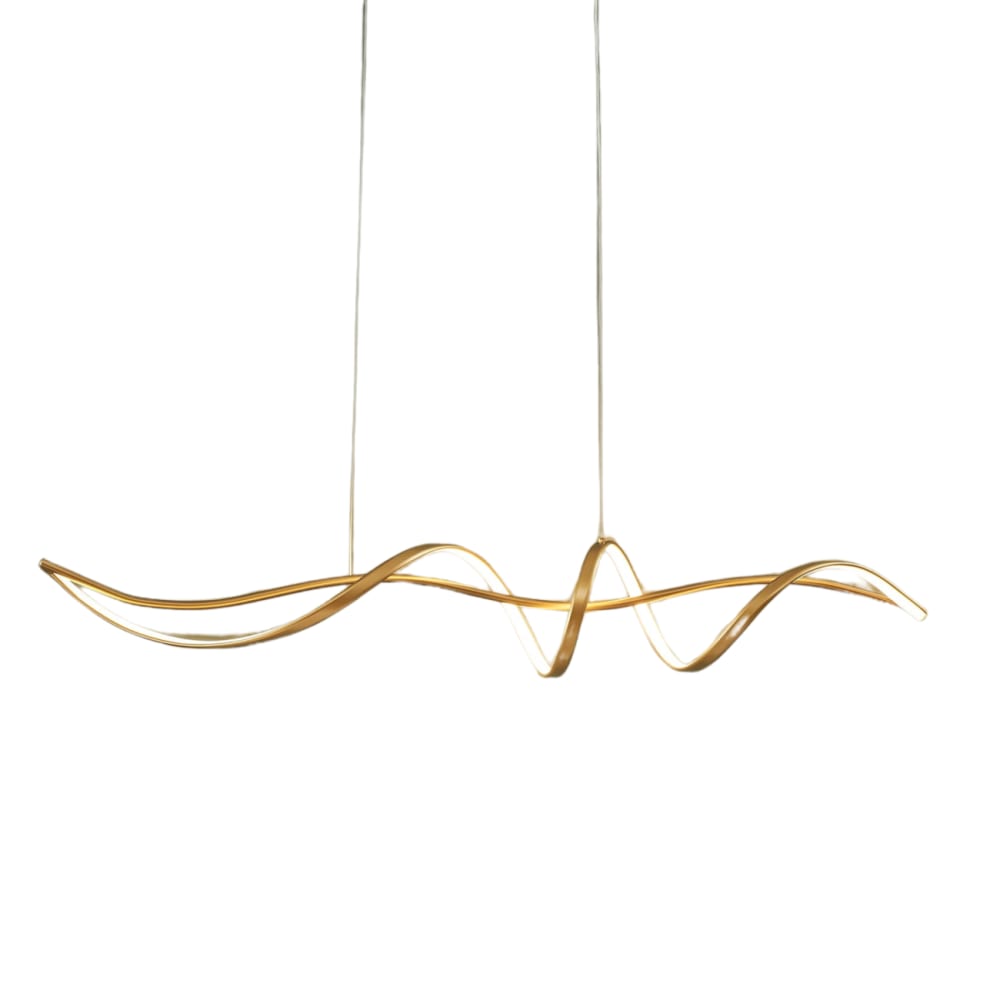 Kosilum Hängeleuchte aus Aluminium und Silikon 120 cm, Gold Gold Metall
