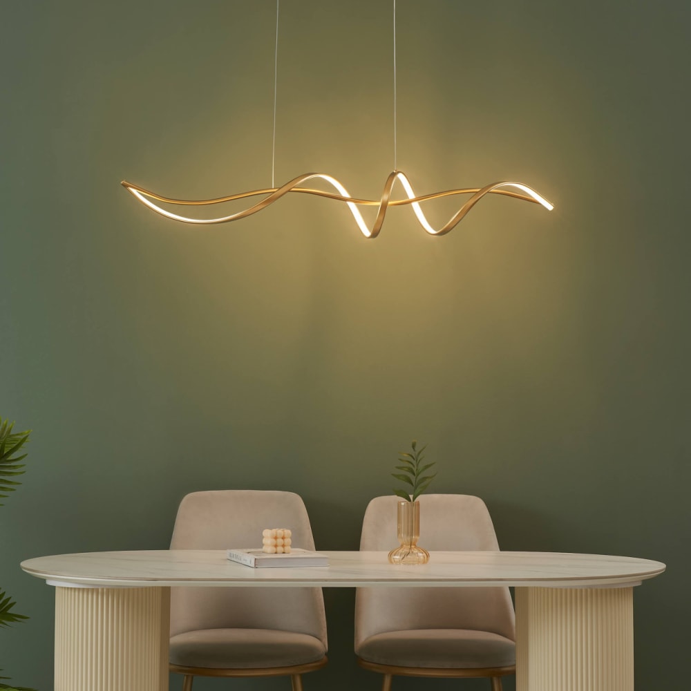 Suspension en aluminium et silicone doré 120 cm - Maisons du Monde