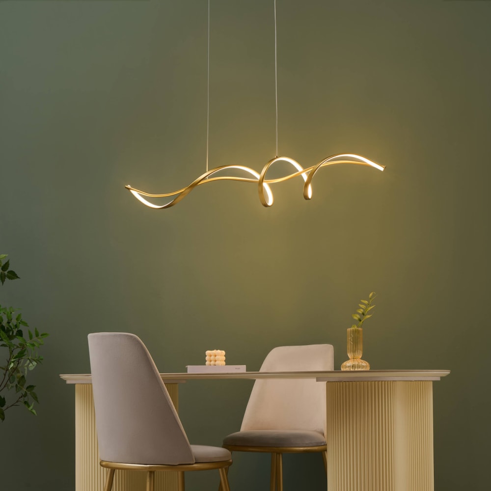 Suspension en aluminium et silicone doré 120 cm — vue 4