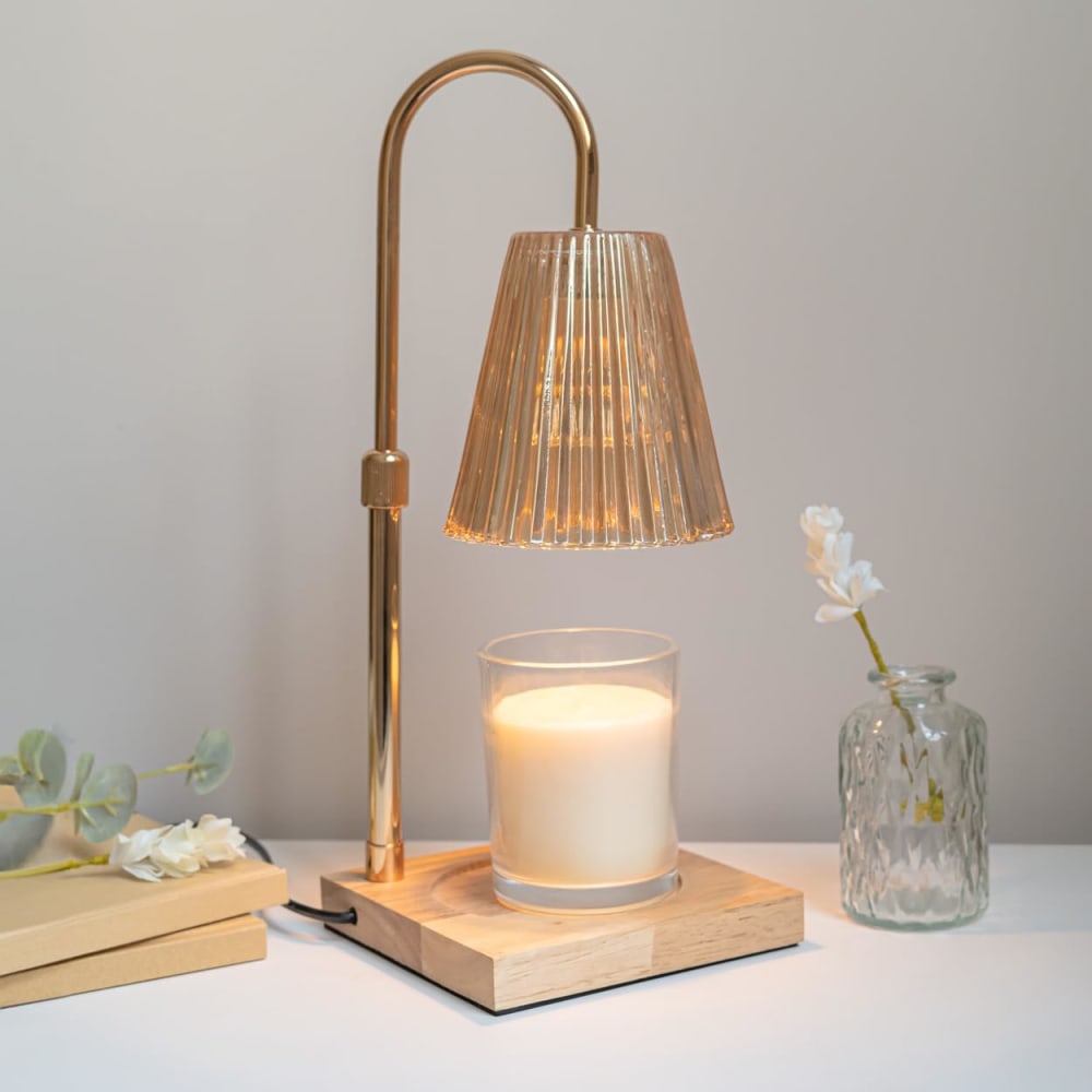 Lampe chauffe bougie avec minuterie verre - Maisons du Monde