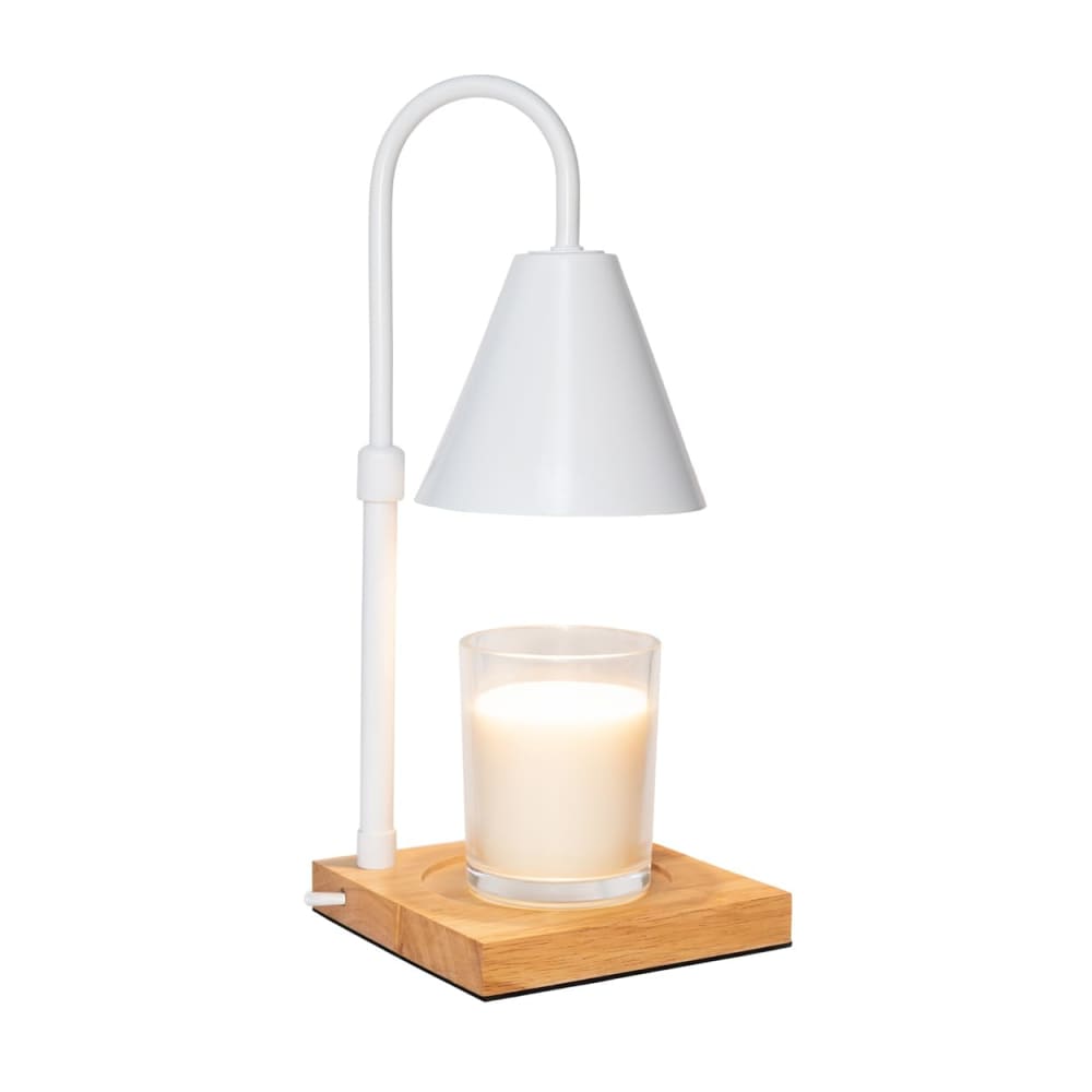 Lampe chauffe bougie avec minuterie acier blanc