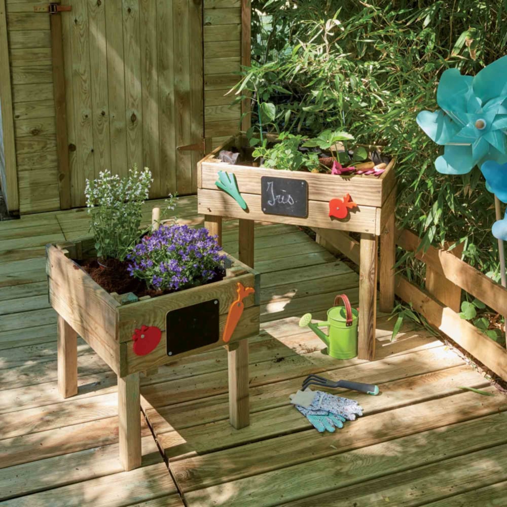 Carré potager enfant en bois marron 50 x 40 x 45 cm 40L