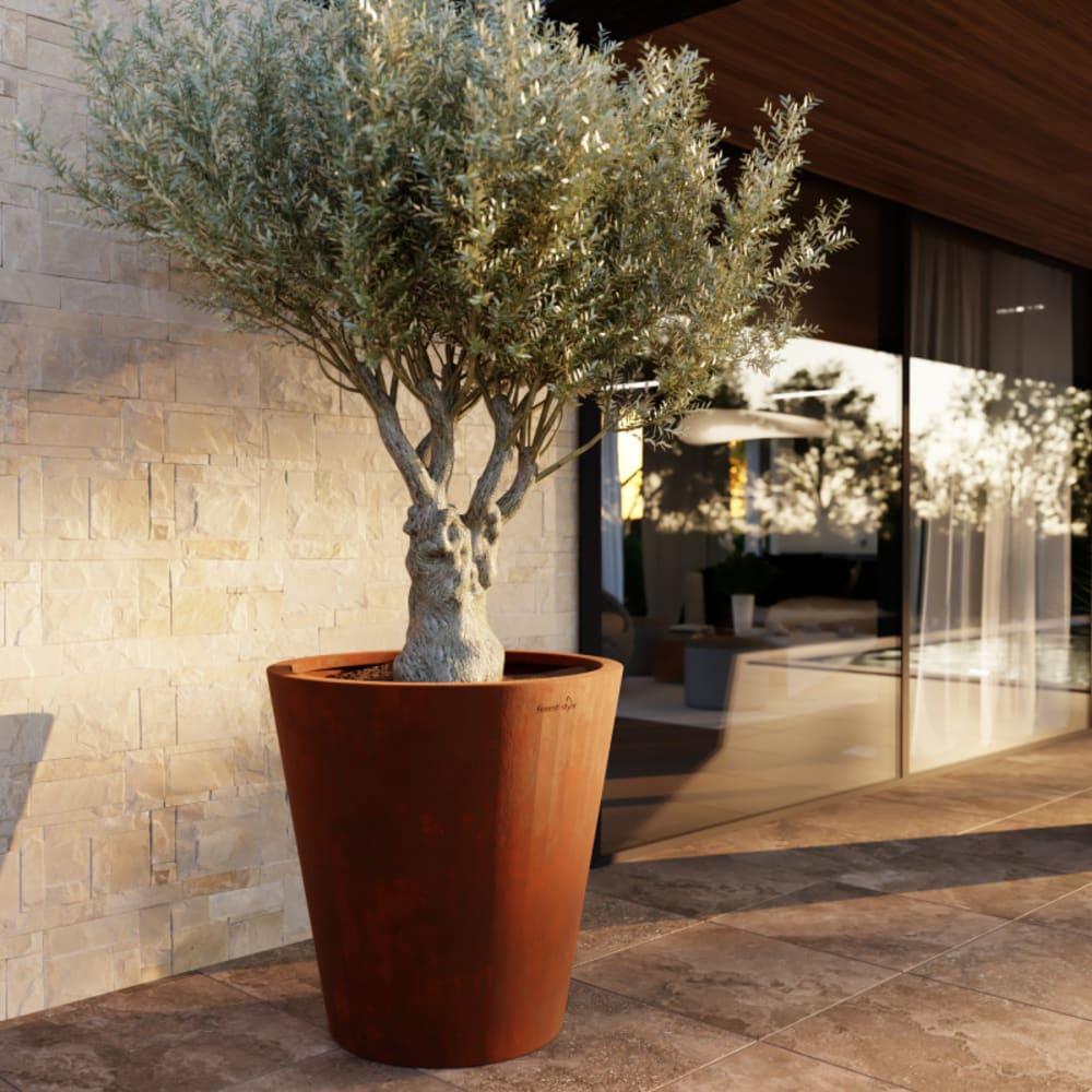 Bac à fleurs en acier cuivre 79 x 79 cm 350L - Maisons du Monde