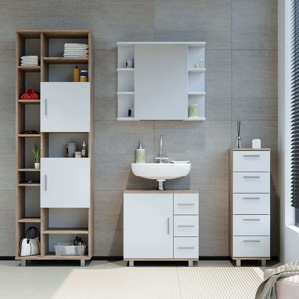 Meuble de rangement de salle de bain 30x95cm, sonoma - Maisons du Monde