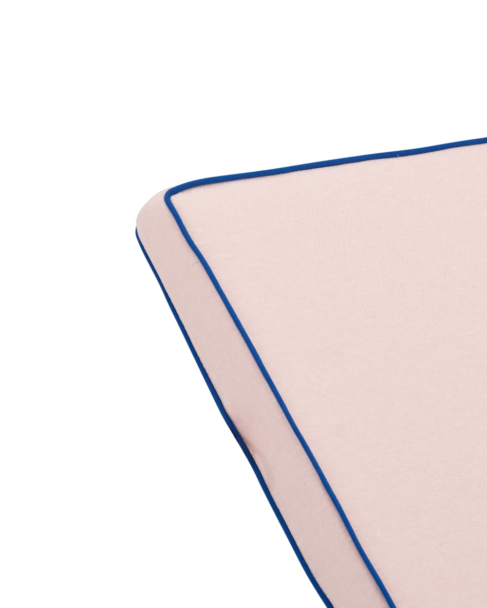 Coussin chaise longue uni/bordure et coussin décoratif rose/bleu