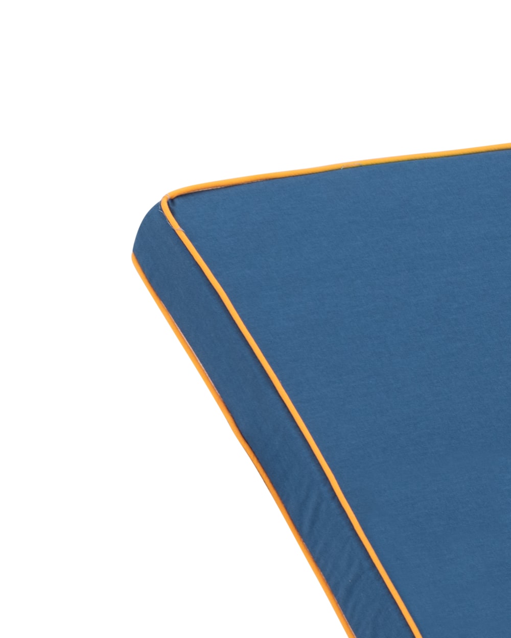 Coussin chaise longue uni/bordure et coussin décoratif bleu/orange