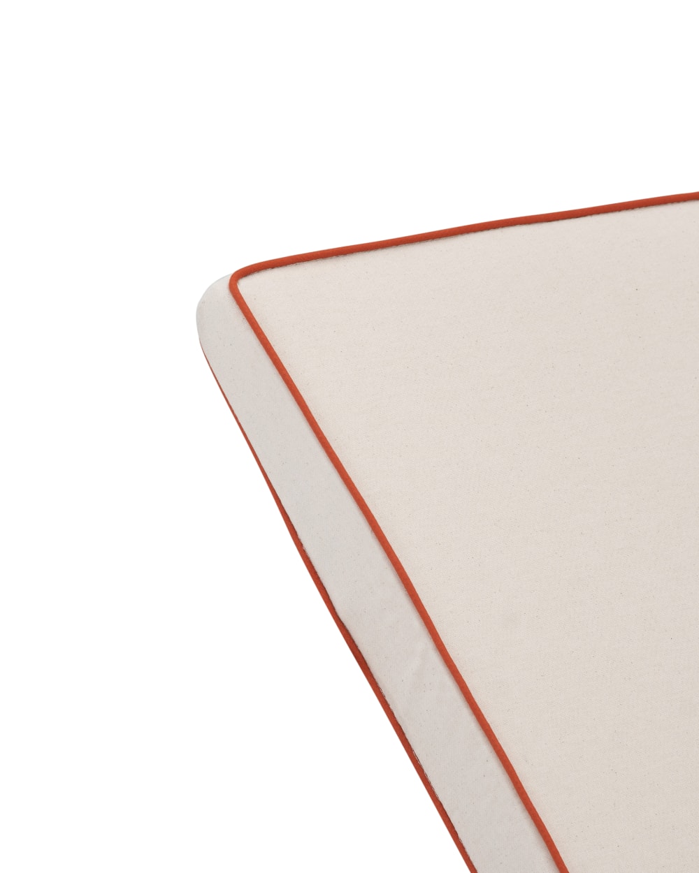 Coussin chaise longue uni/bordure et coussin décoratif écru/terracotta