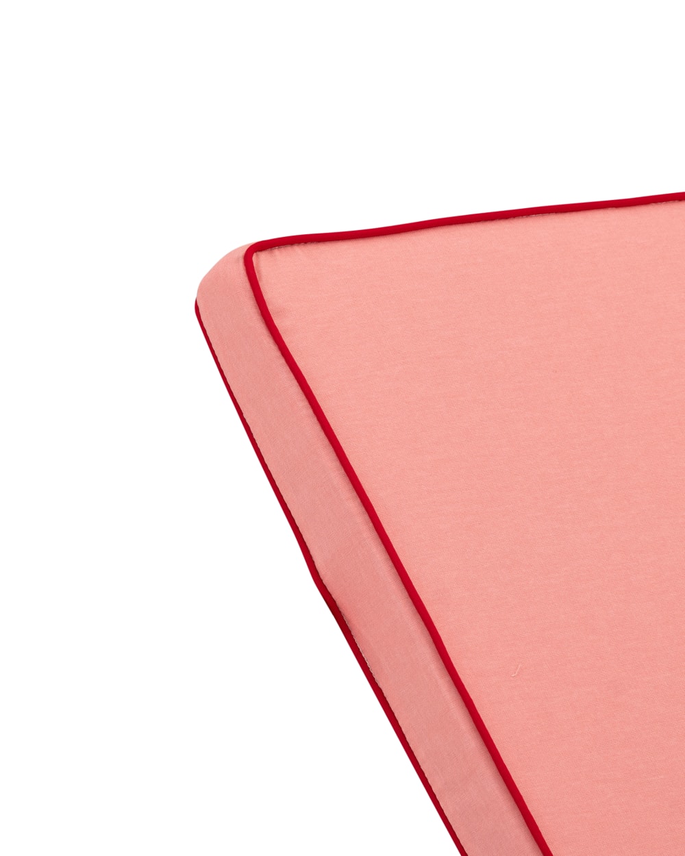 Coussin chaise longue uni/bordure et coussin décoratif rose/rouge
