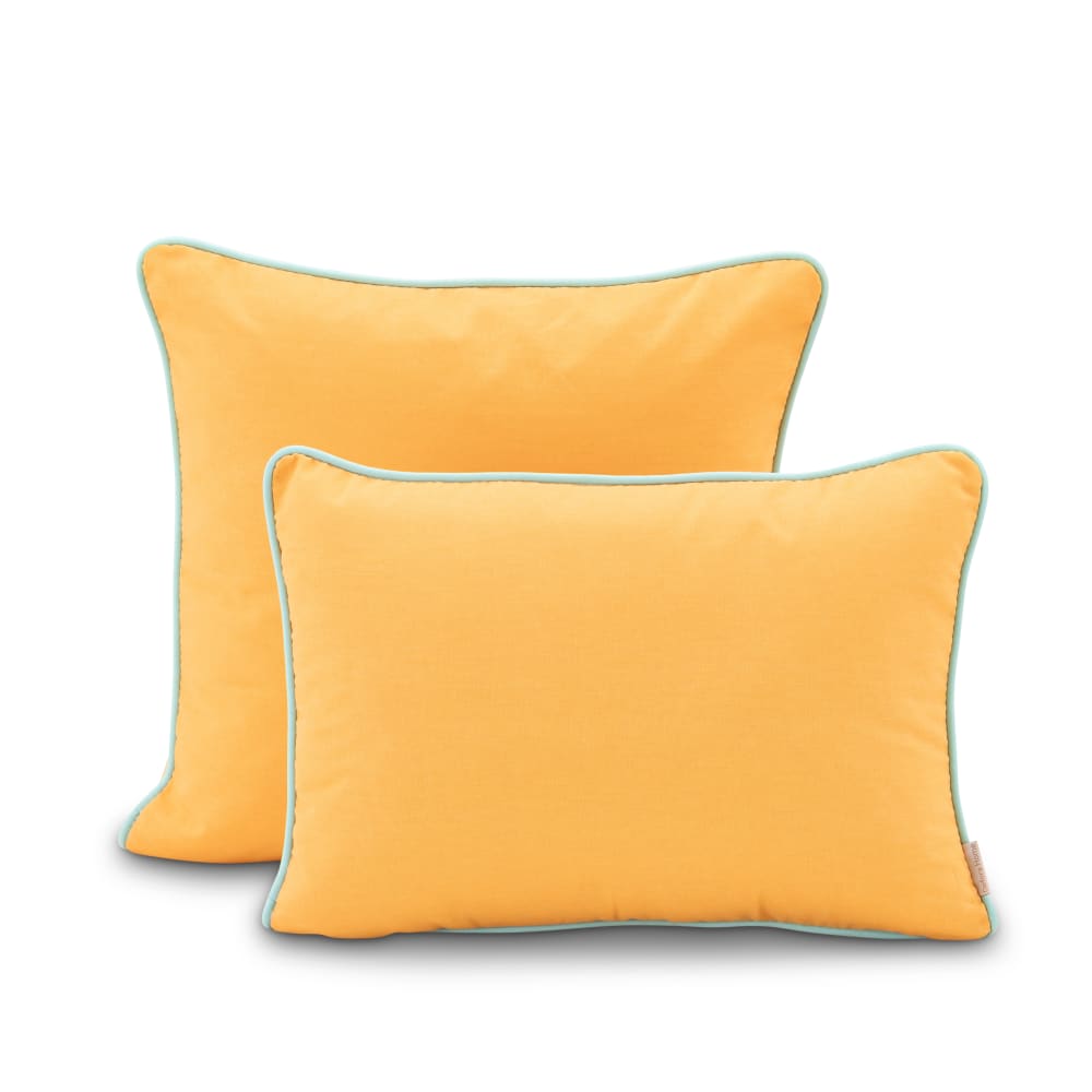Set de 2 coussins décoratifs jaune/turquoise