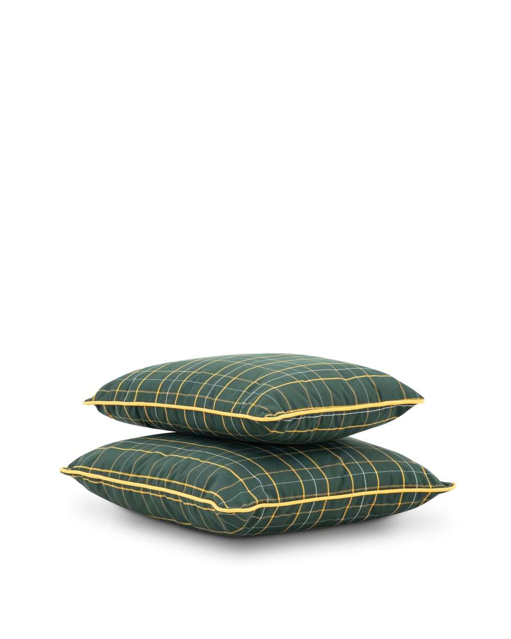 Lot de 2 coussins décoratifs à carreaux vert/jaune - Maisons du Monde