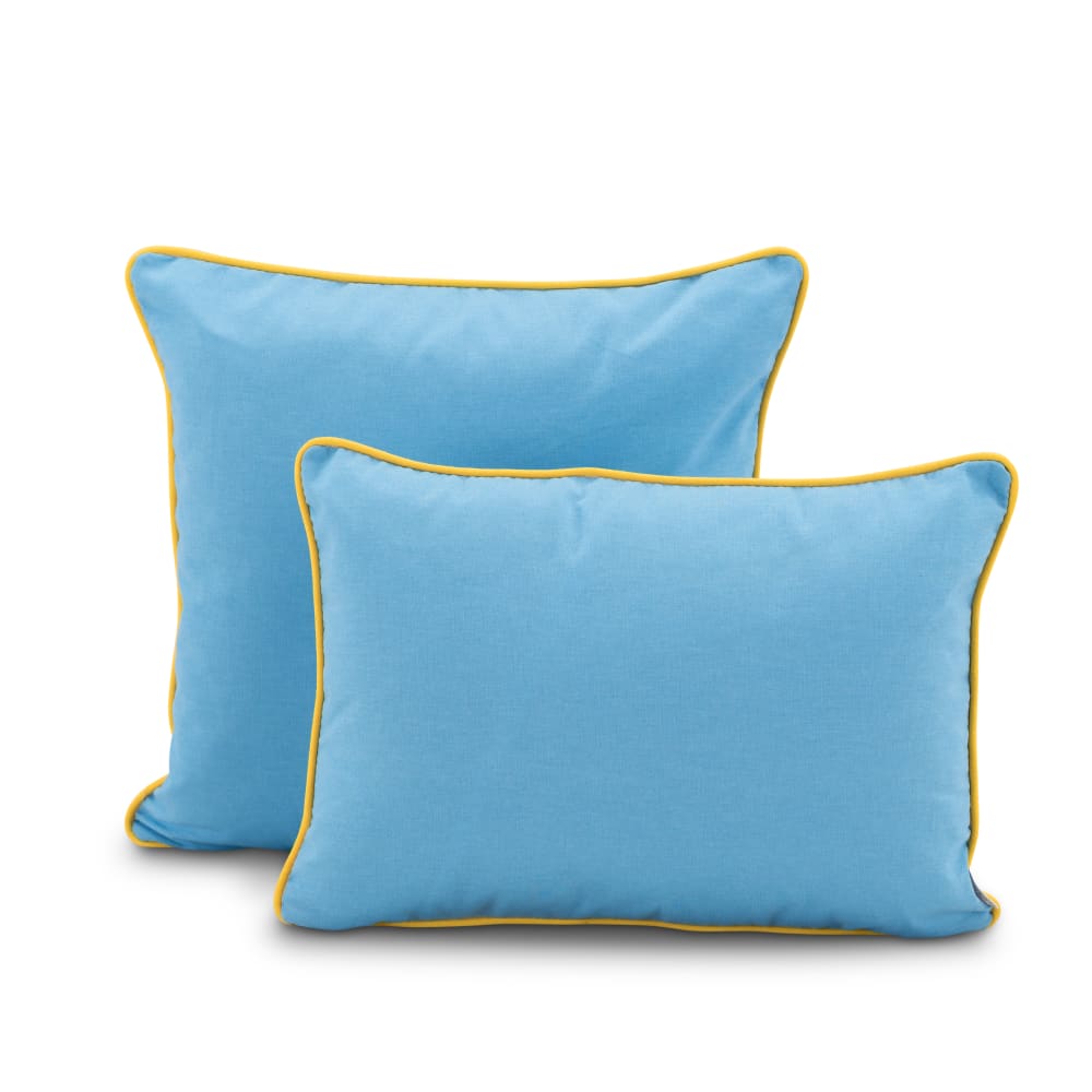 Defora Home 2er Set Zierkissen himmel/gelb Blau Baumwolle