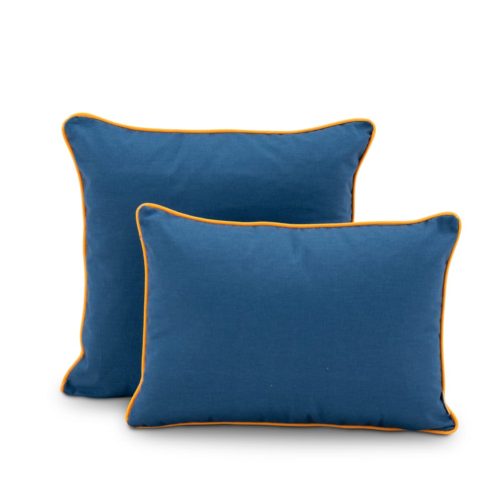 Set de 2 coussins décoratifs bleu/orange
