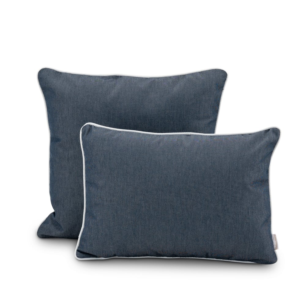 Defora Home 2er Set Dekokissen jeans/himmel Blau Acryl