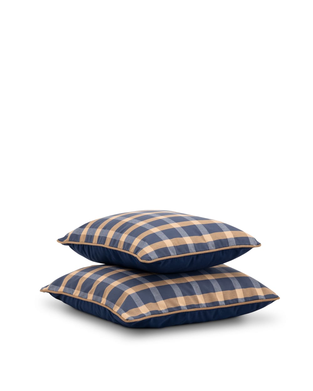 Lot de 2 coussins décoratifs à carreaux bleu/beige - Maisons du Monde