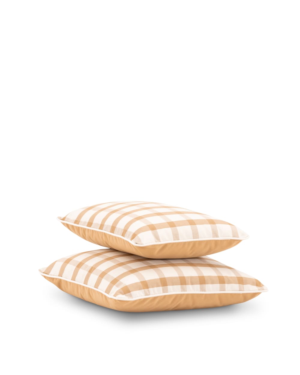 Lot de 2 coussins décoratifs à carreaux cannelle/beige - Maisons du Monde