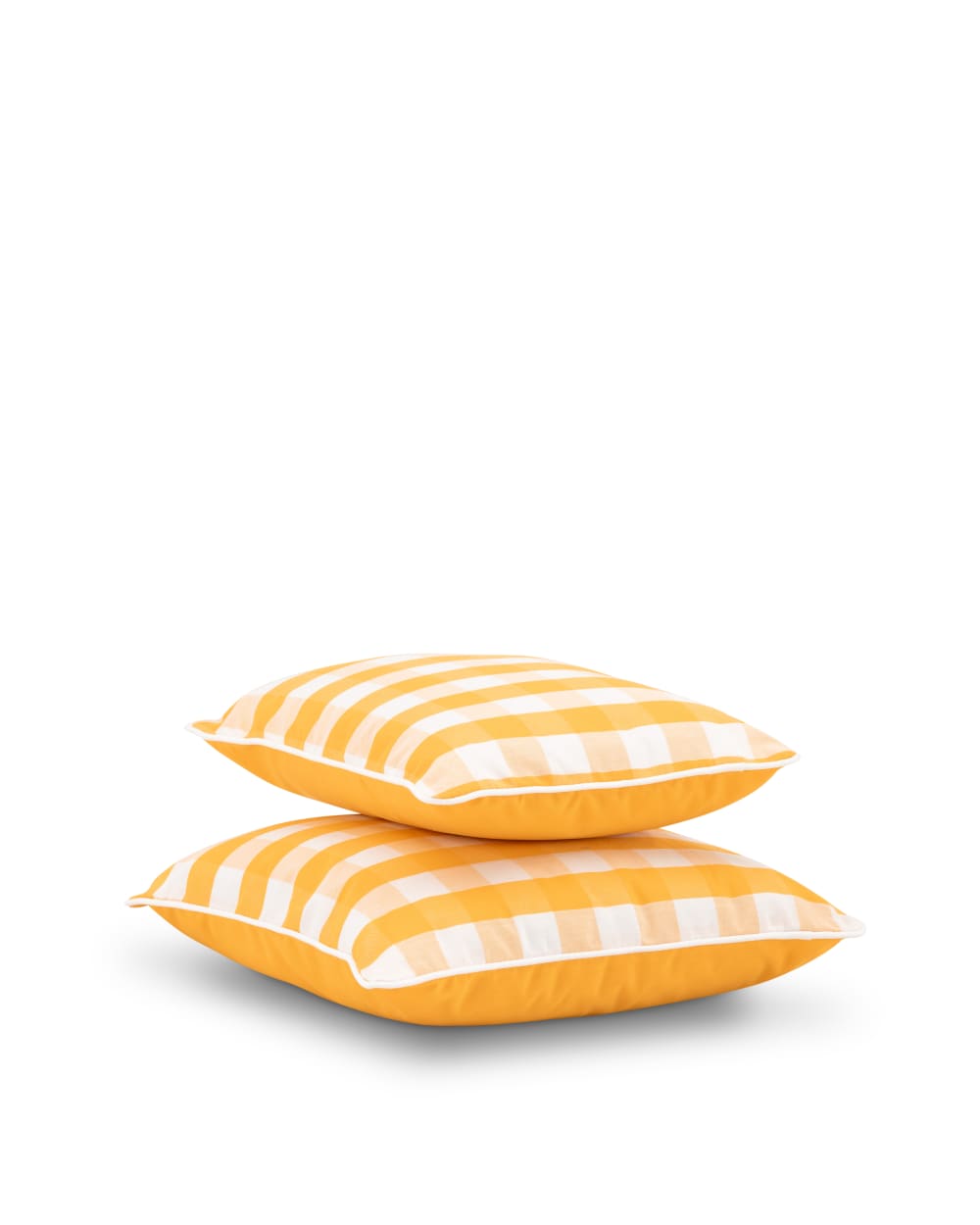 Lot de 2 coussins décoratifs à carreaux jaune/blanc - Maisons du Monde