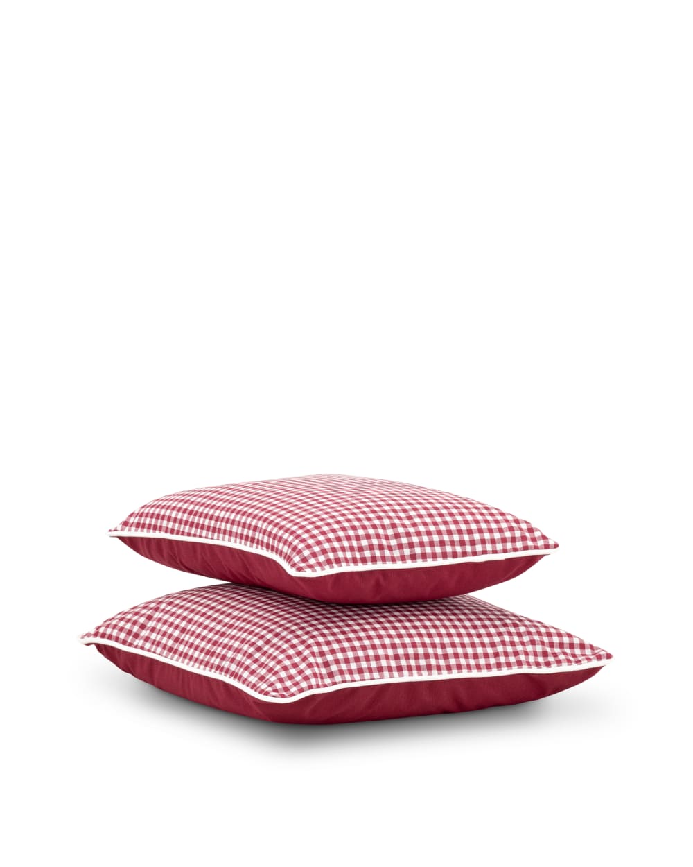 Lot de 2 coussins décoratifs à carreaux cerisier/blanc - Maisons du Monde