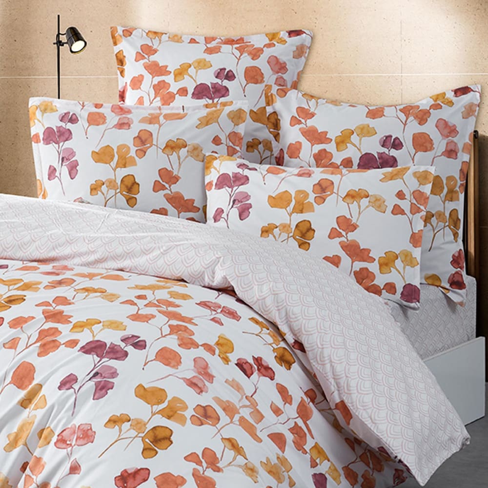 Drap housse en percale de coton bonnet 30 cm safran 140x190 cm - Maisons du Monde