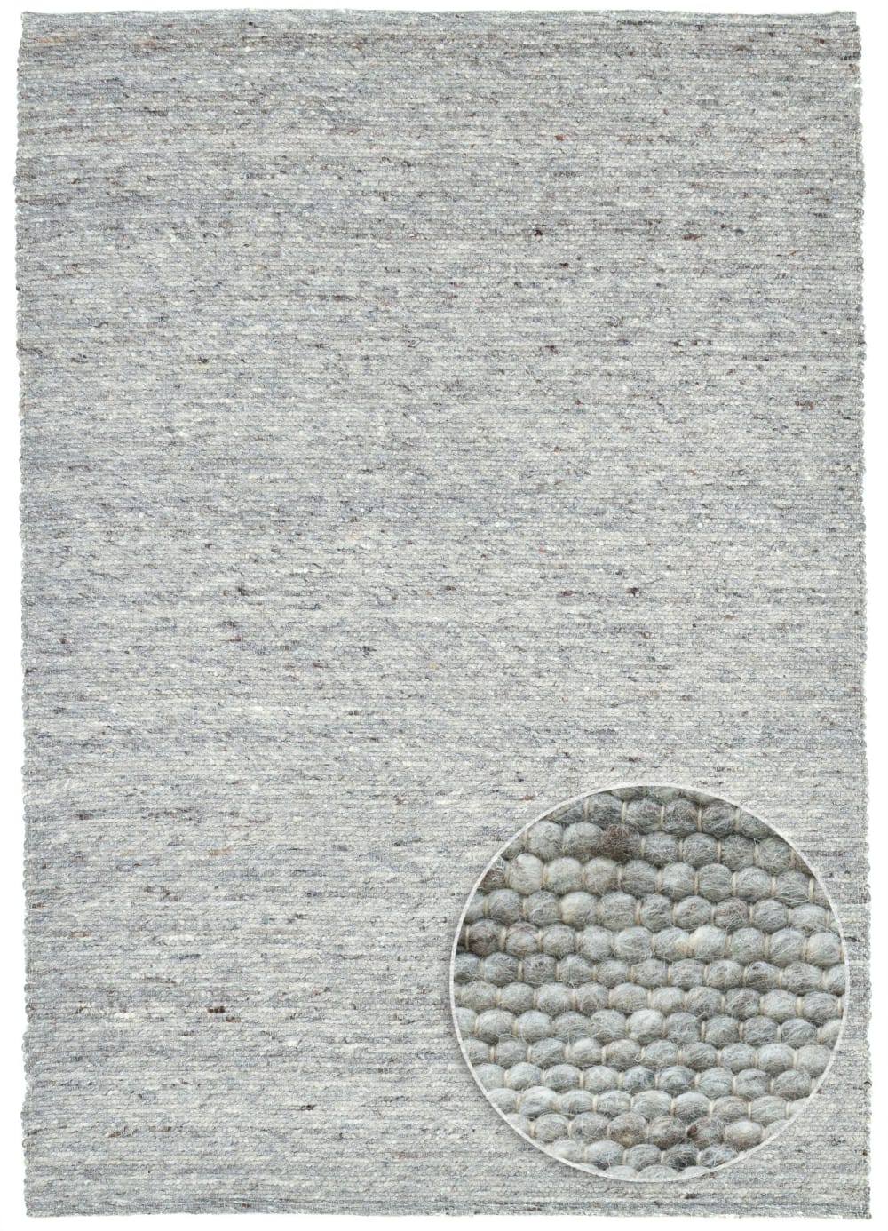 THEKO Tapis tissé main en laine vierge - gris 120x180 cm style campagne Beige