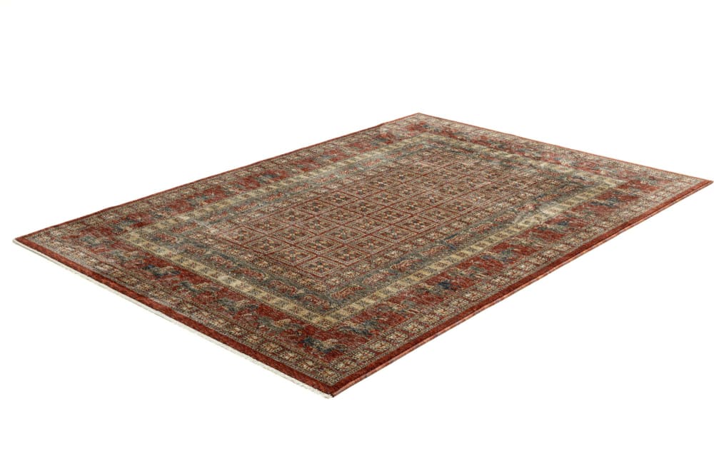 Tapis à bordure classique en polyester rouge multicolore 80x150 cm — vue 3