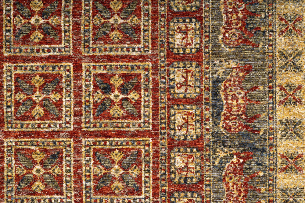 Tapis à bordure classique en polyester rouge multicolore 60x130 cm — vue 4