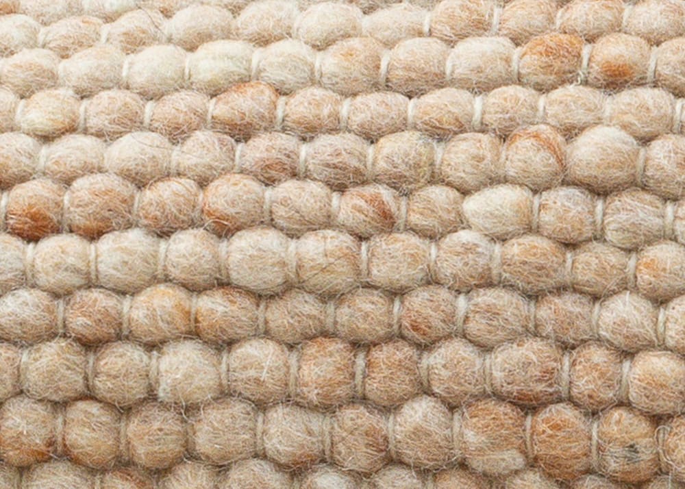 Tapis tissé main en laine vierge - Beige foncé 70x140 cm — vue 4