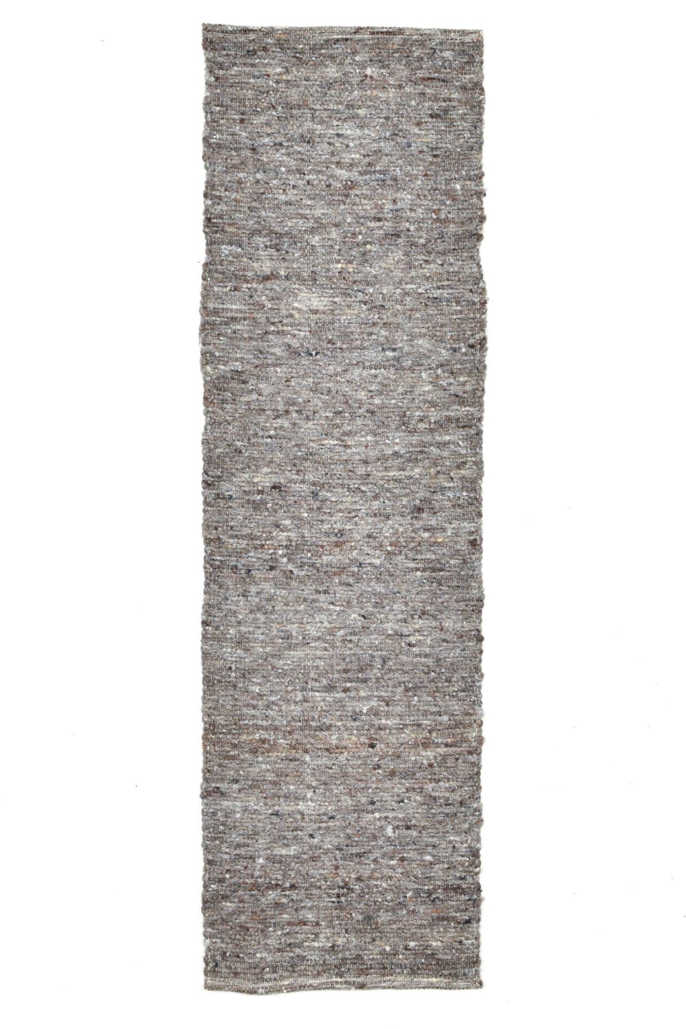 THEKO Handgewebter Teppich aus Wolle in Grau 70x240 style landhaus Grau Wolle