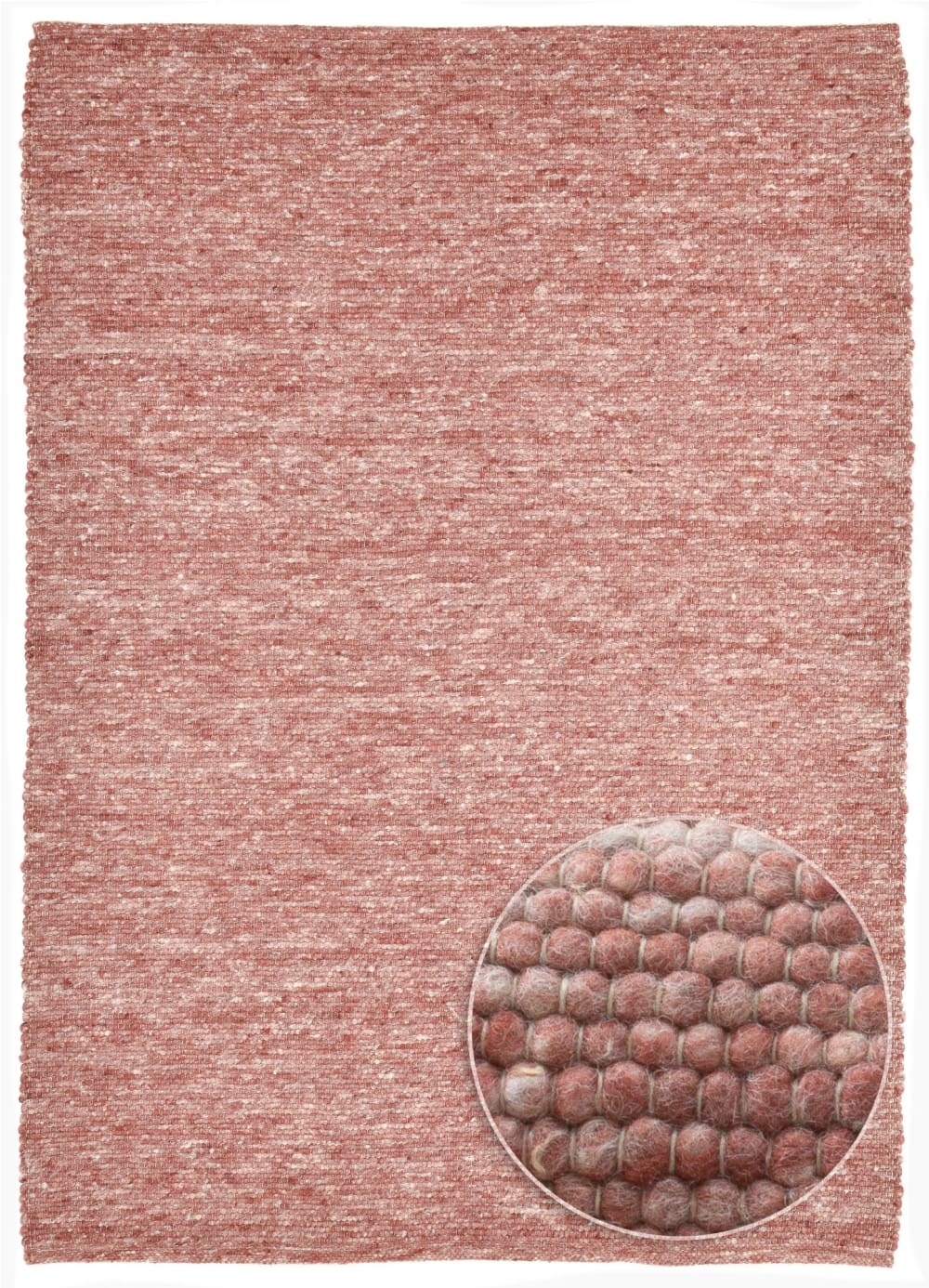 Tapis tissé main en laine vierge - rouge 40x60 cm