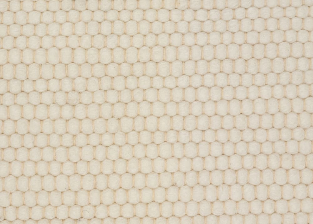 Tapis tissé main en laine vierge - blanc 70x140 cm — vue 4