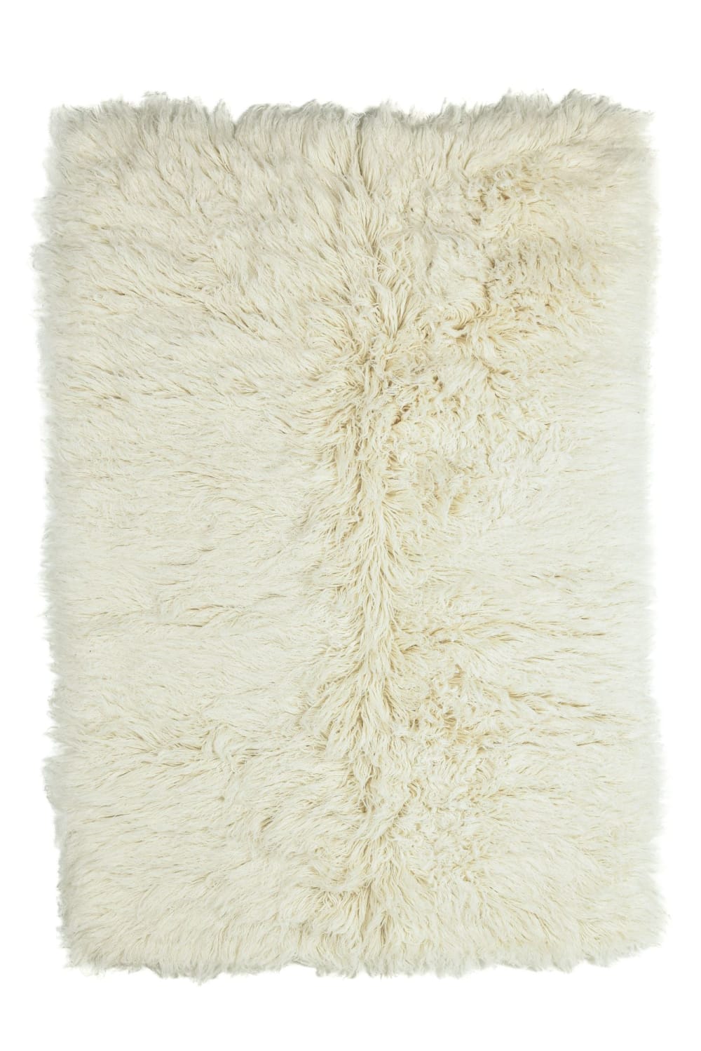 Tapis flokati en laine vierge blanc 40x60 cm