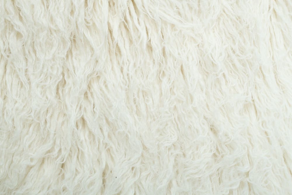 Tapis flokati en laine vierge blanc 40x60 cm — vue 4
