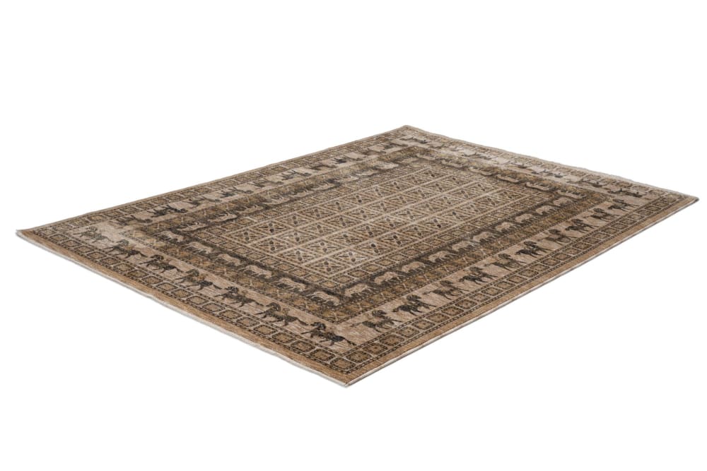Teppich mit klassischer Bordüre aus Polyester beige multi 120x180