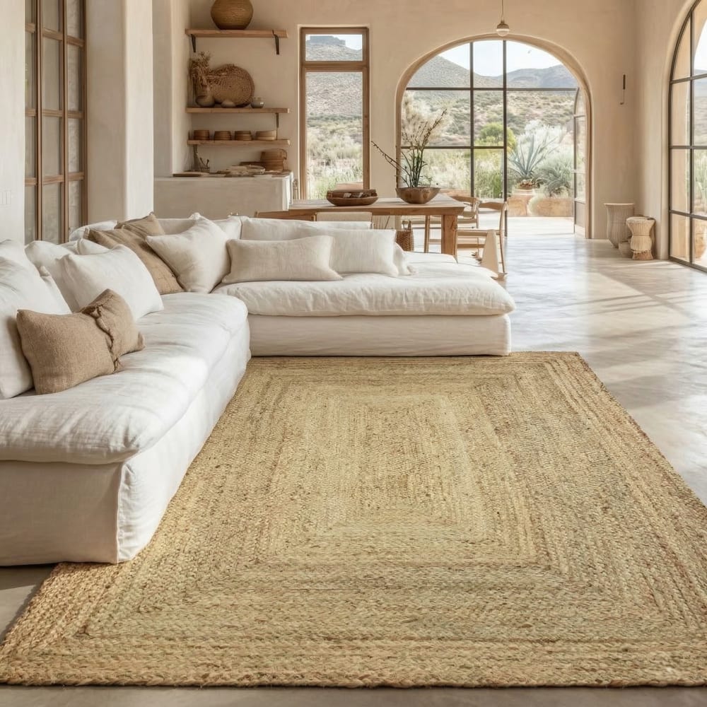 Tapis en jute tressé naturel artisanal 300x400