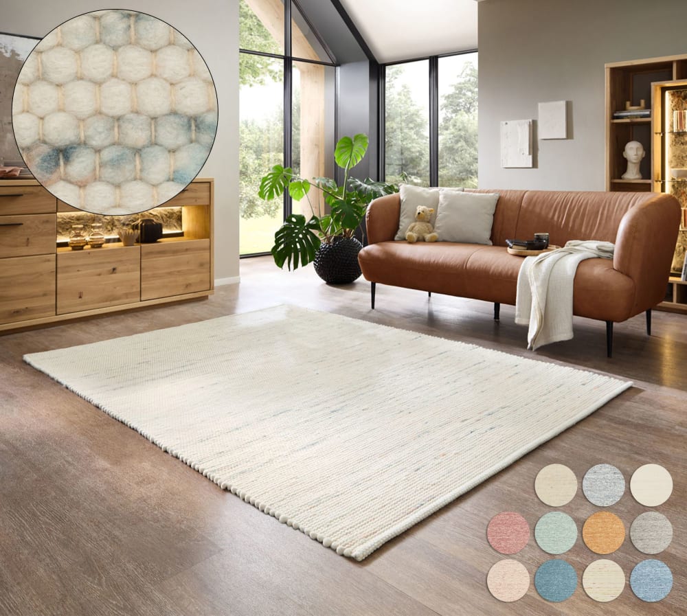 Tapis tissé main en laine vierge - multicolore 190x250 cm