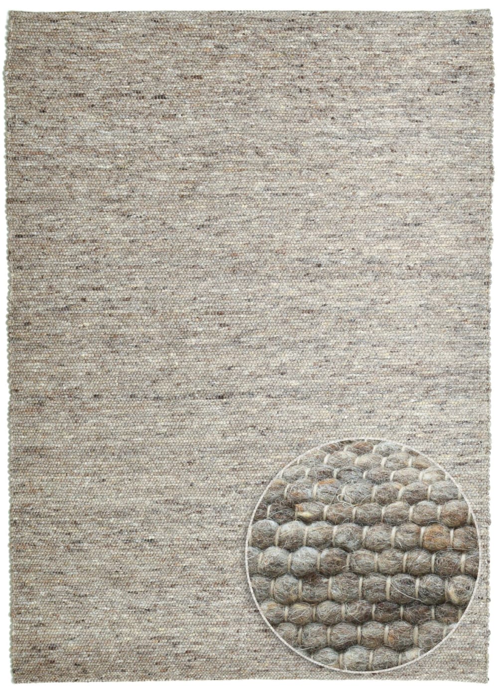 Tapis tissé main en laine vierge - marron 40x60 cm