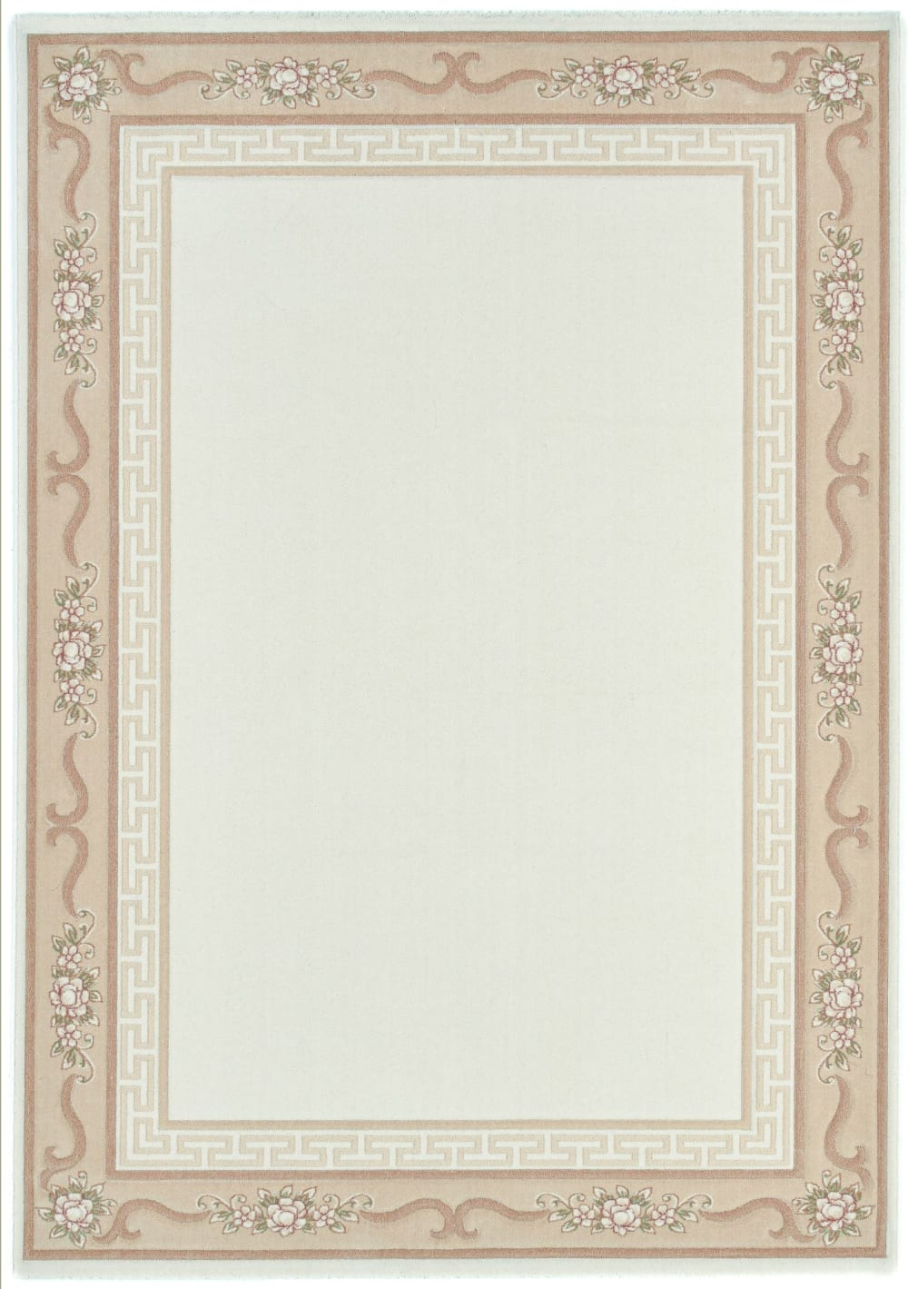 THEKO Teppich gewebt mit Rand beige 80x150 cm - Wolle