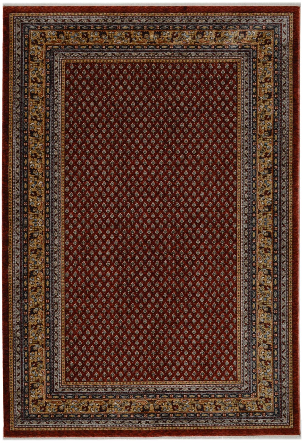 THEKO Tapis à bordure classique en polyester rouge multicolore 40x60 cm style vintage - Pes - Polyester