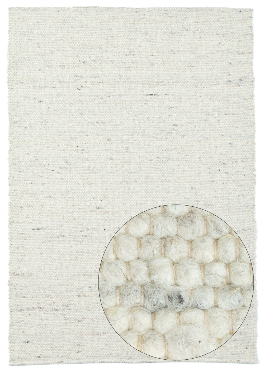 Tapis tissé à la main en laine naturelle blanc 200x250