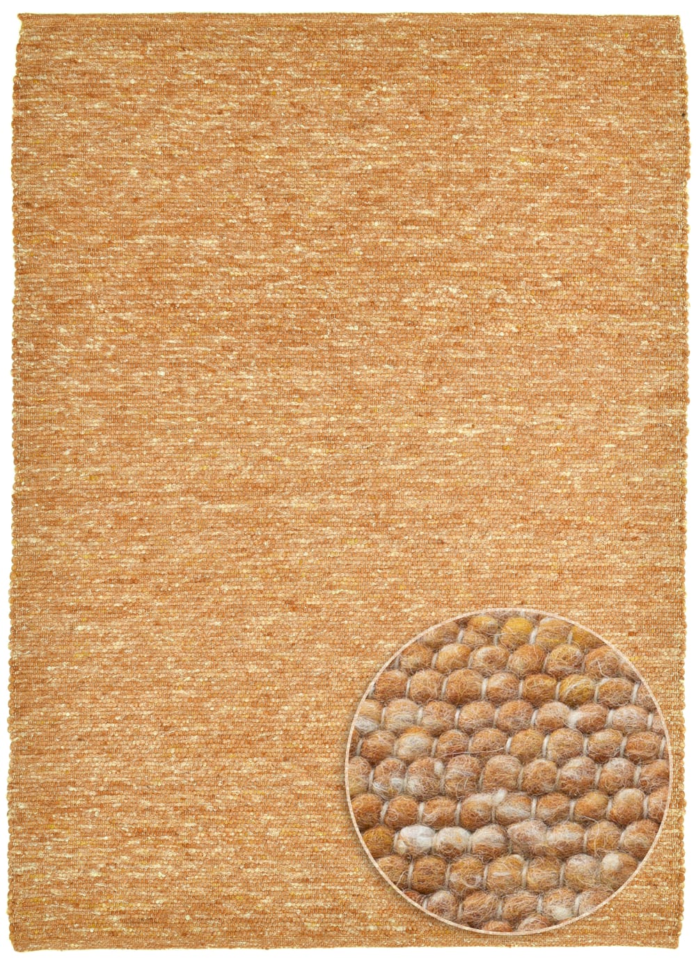 Tapis tissé main en laine vierge - terracotta 120x180 cm