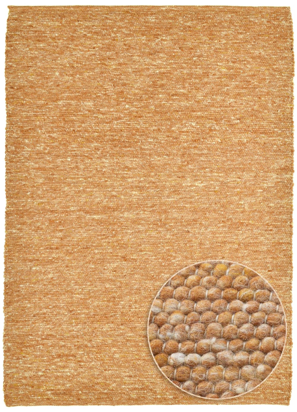 Tapis tissé main en laine vierge - terracotta 40x60 cm