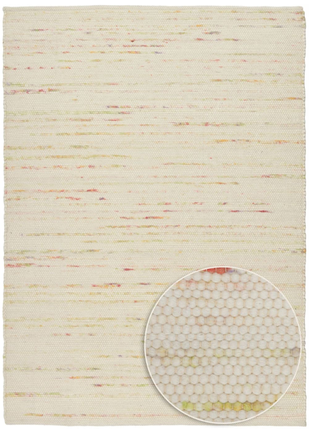 Tapis tissé main en laine vierge - multicolore pastel 40x60 cm