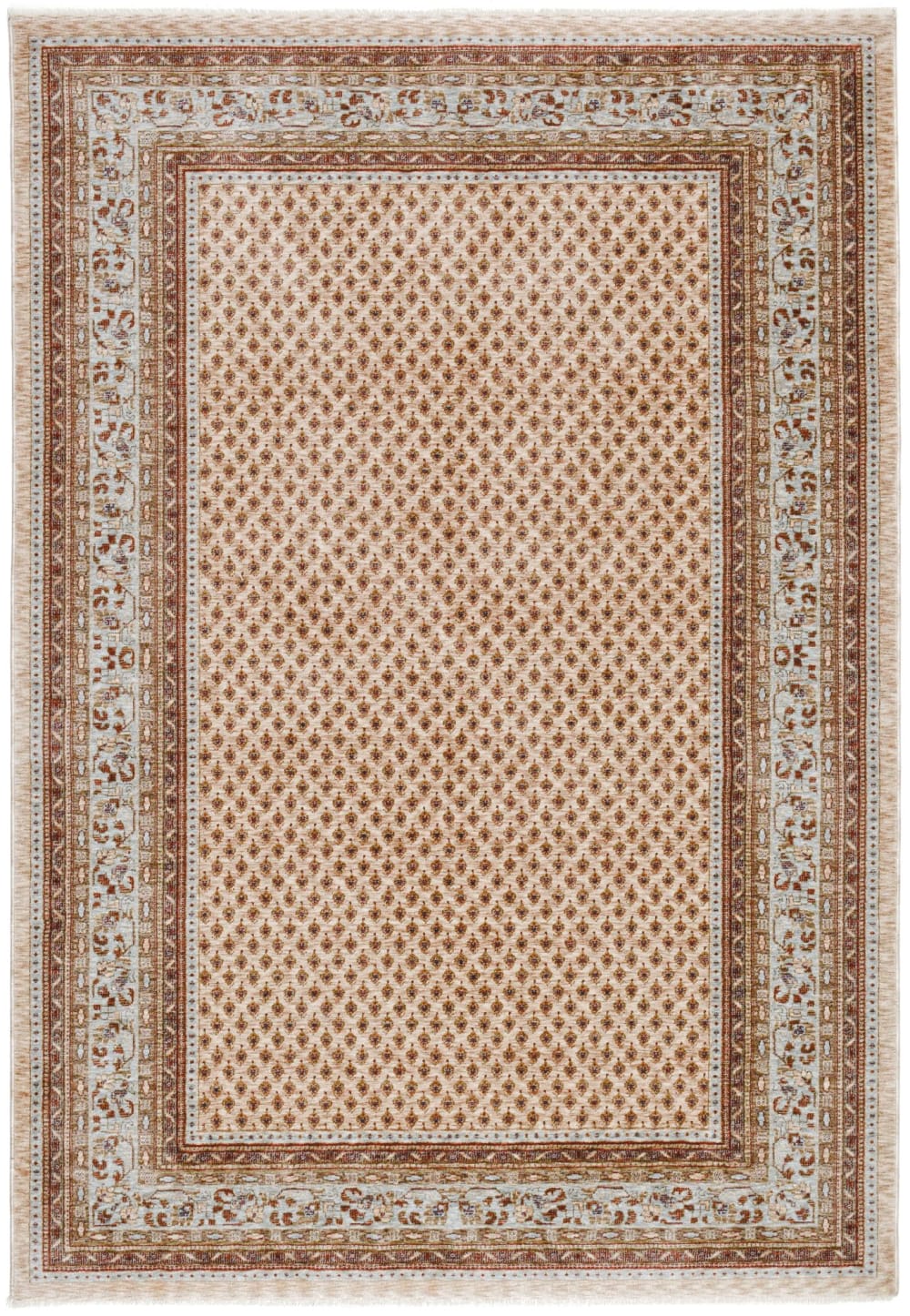 Tapis à bordure classique en polyester beige multicolore 40x60 cm