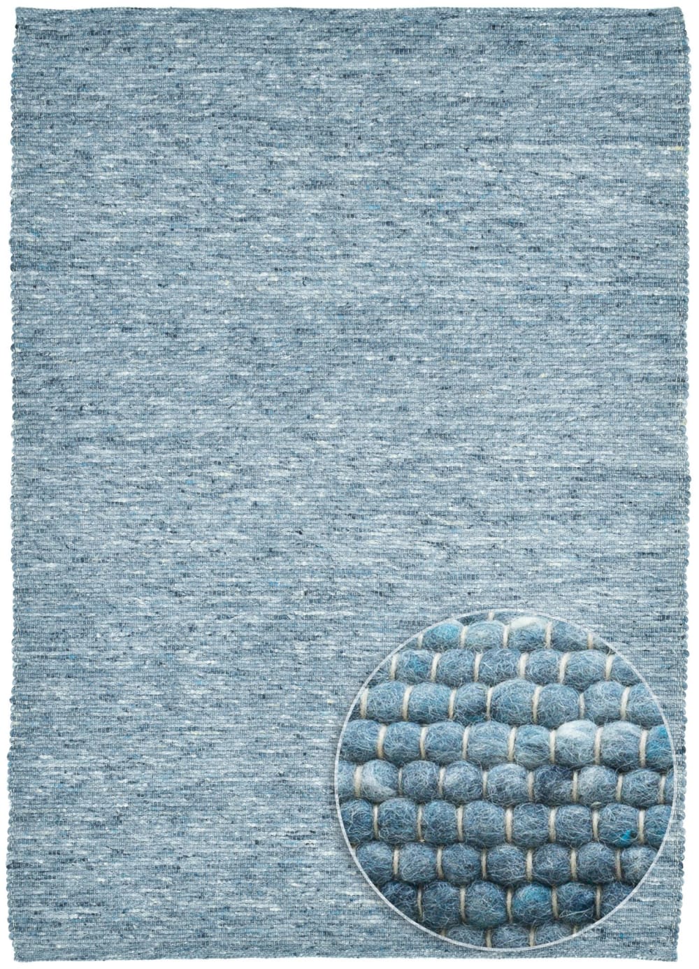 Tapis tissé main en laine vierge - bleu 40x60 cm