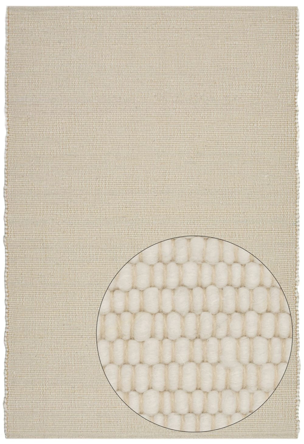 Tapis tissé à la main en laine beige 200x250