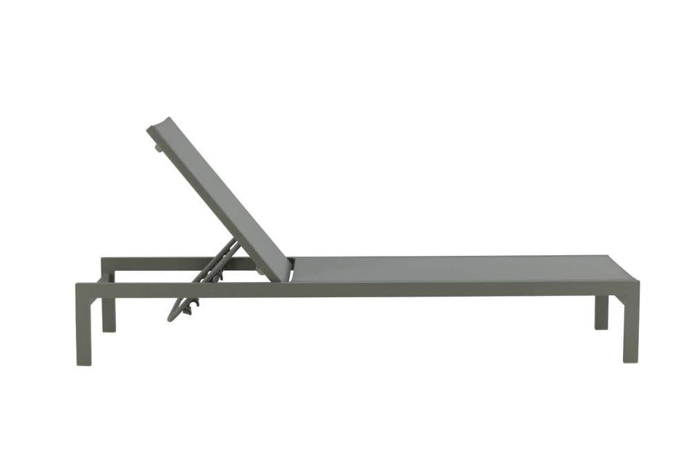 Chaise longue kaki en aluminium Chaise longue kaki en aluminium