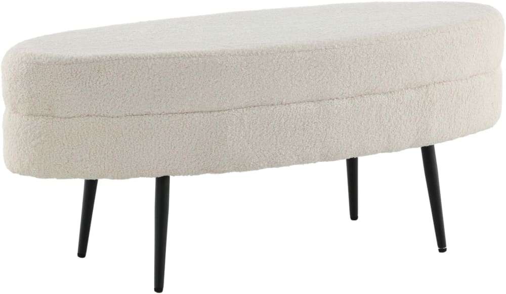 ottoman blanc en polyester