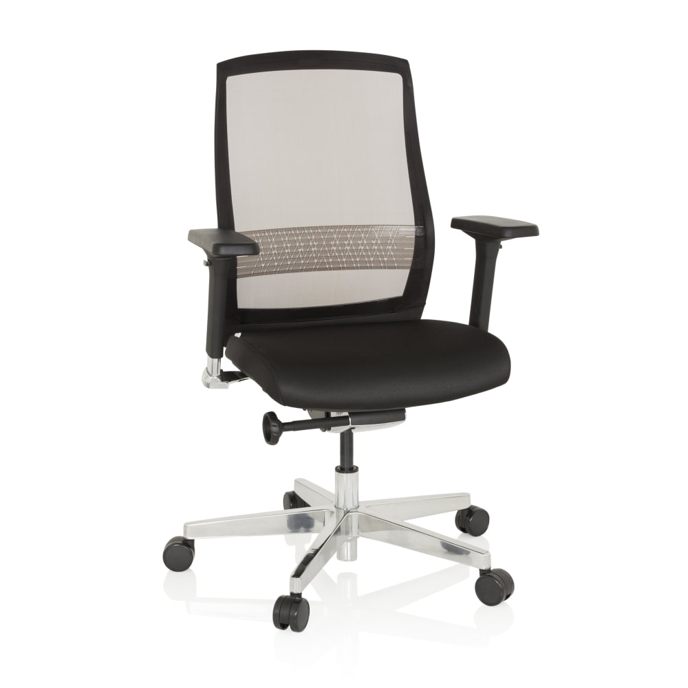 hjh OFFICE High End Bürostuhl aus Stoff / Netzstoff, Schwarz Schwarz